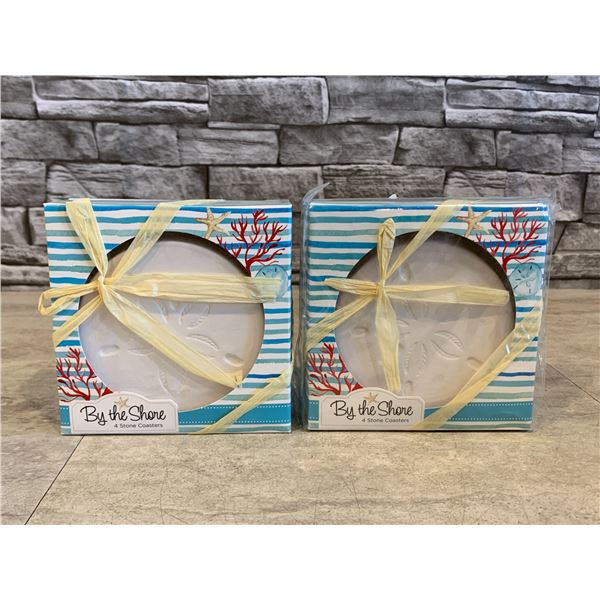 Lot of 2 Packs - By The Shore 4 Stone Coasters