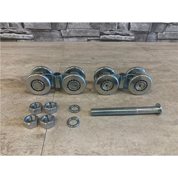 Lot of 2 Steel Sliding Door Pulley's