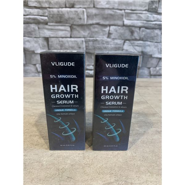 Lot of 2 VLGUDE 5% Minoxidil Hair Growth Serum - 60 ML