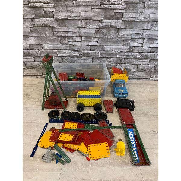 15 x 6 in Box Full of Vintage Mecanno