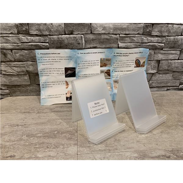 Boloyo Acrylic Book Stands Without Ledge - 6 Pack - Large