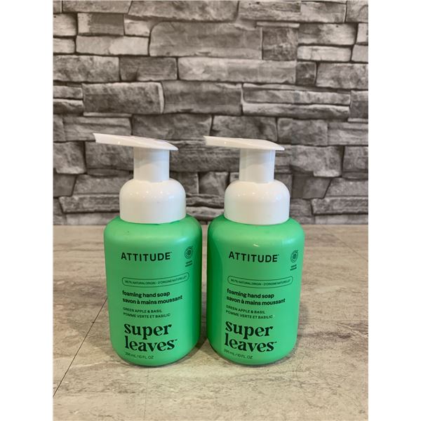 Lot of 2 ATTITUDE Super Leaves Foaming Hand Soap - Green Apple & Basil