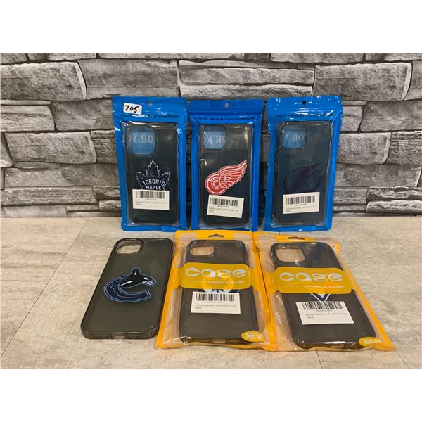 Lot of 6 Hockey Themed Phone Cases for Different iPhones