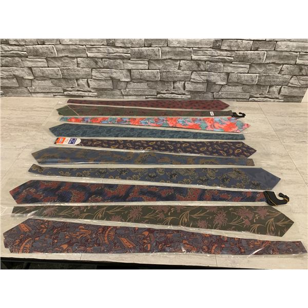 Lot of 10 Different Ties Vanzon 100 % Thai Silk