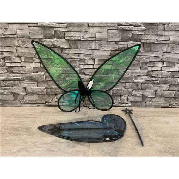Lot of 2 Fairy Wings & Wand - LED Wings
