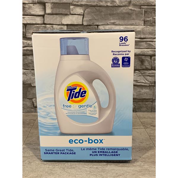 Tide Ultra Concentrated Free & Gentle Eco-Box Liquid Laundry Detergent - 3.1L/96 Loads - New