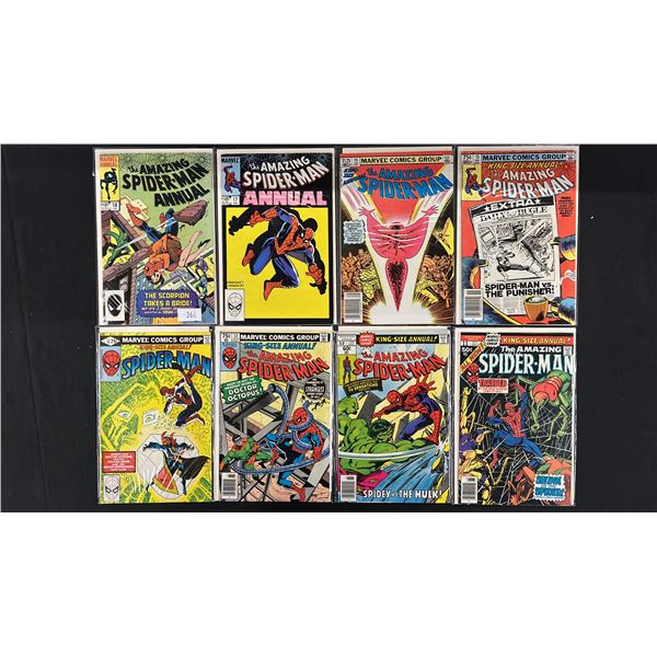 (8) MARVEL ANNUAL THE AMAZING SPIDER-MAN COMIC BOOKS; COMPLETE RUN #11-18