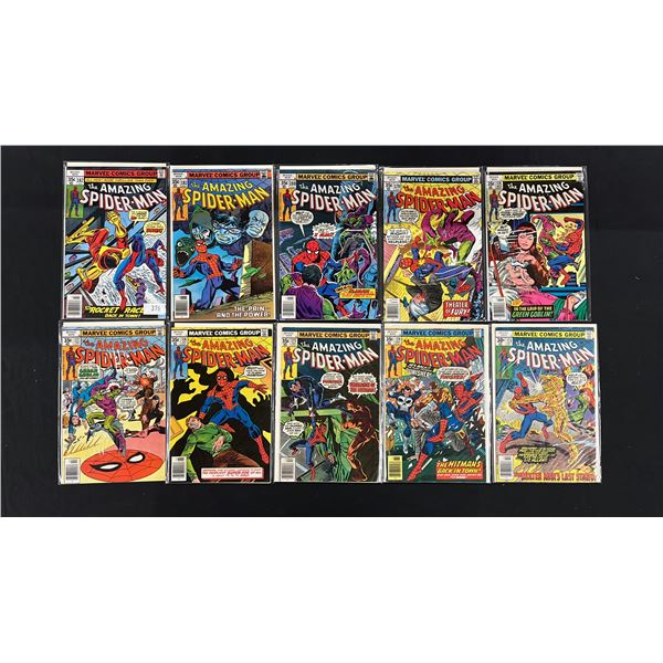 (10) MARVEL THE AMAZING SPIDER-MAN COMIC BOOKS; COMPLETE RUN #173-182