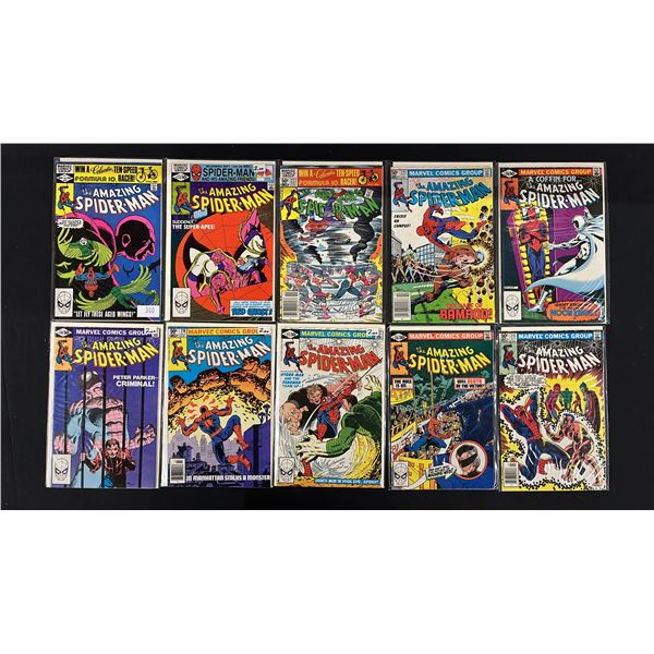 (10) MARVEL THE AMAZING SPIDER-MAN COMIC BOOKS; COMPLETE RUN #215-224