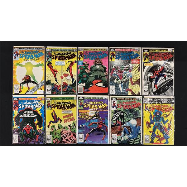 (10) MARVEL THE AMAZING SPIDER-MAN COMIC BOOKS; COMPLETE RUN #225-234