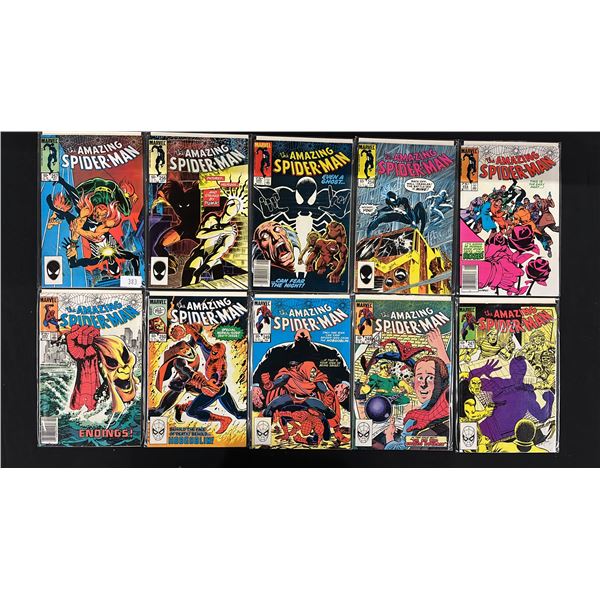 (10) MARVEL THE AMAZING SPIDER-MAN COMIC BOOKS; #247-251 & #253-257