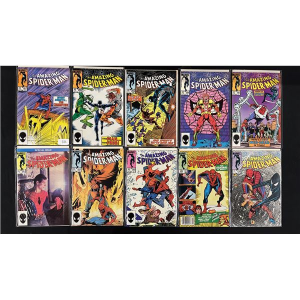 (10) MARVEL THE AMAZING SPIDER-MAN COMIC BOOKS; COMPLETE RUN #258-267