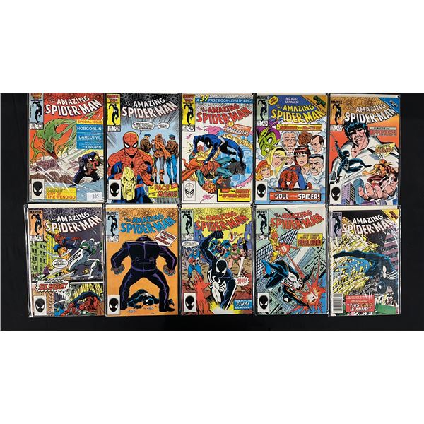(10) MARVEL THE AMAZING SPIDER-MAN COMIC BOOKS; COMPLETE RUN #268-277