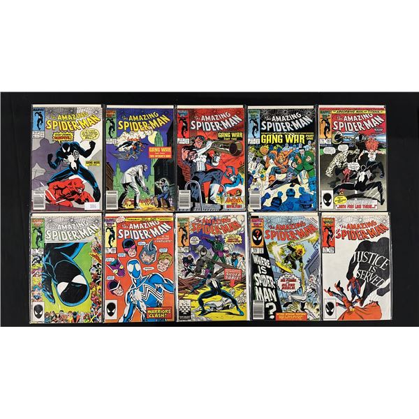 (10) MARVEL THE AMAZING SPIDER-MAN COMIC BOOKS; COMPLETE RUN #278-287