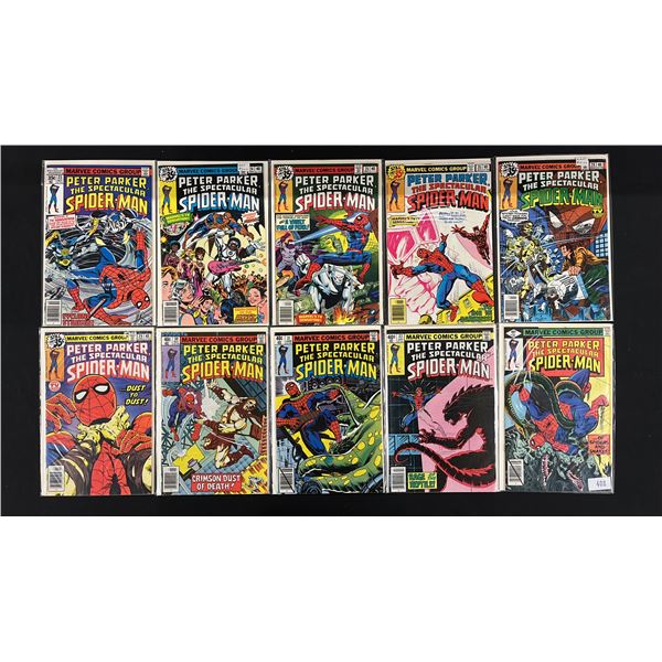 (10) MARVEL PETER PARKER THE SPECTACULAR SPIDER-MAN COMIC BOOKS; #23-26 & #28-33