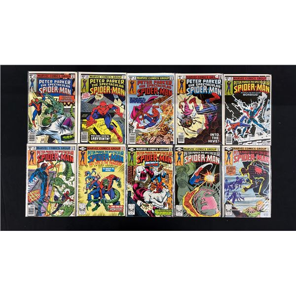 (10) MARVEL PETER PARKER THE SPECTACULAR SPIDER-MAN COMIC BOOKS; COMPLETE RUN #34-43