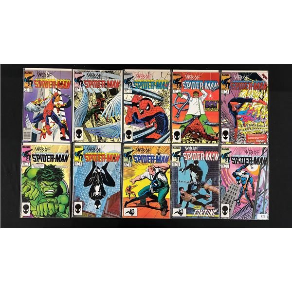 (10) MARVEL WEB OF SPIDER-MAN COMIC BOOKS; #2-#11