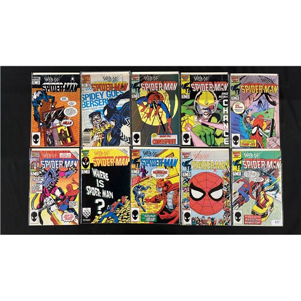 (10) MARVEL WEB OF SPIDER-MAN COMIC BOOKS; COMPLETE RUN #12-21