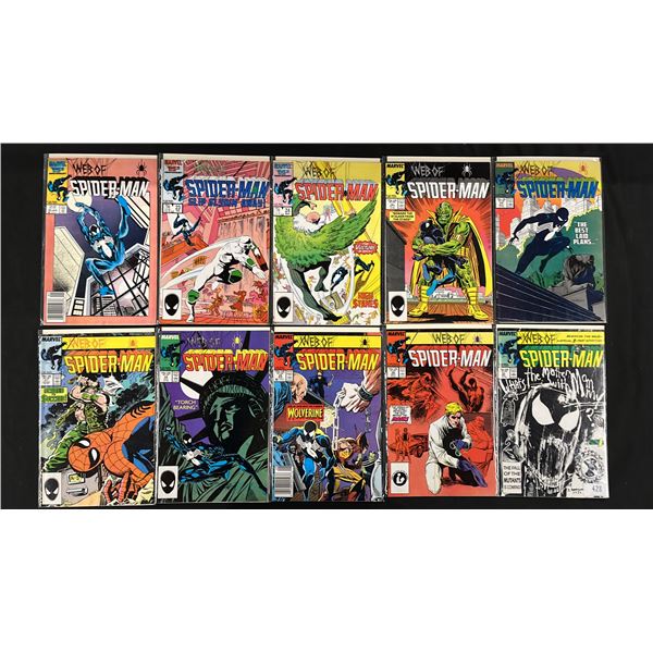 (10) MARVEL WEB OF SPIDER-MAN COMIC BOOKS; #22-30 & #33