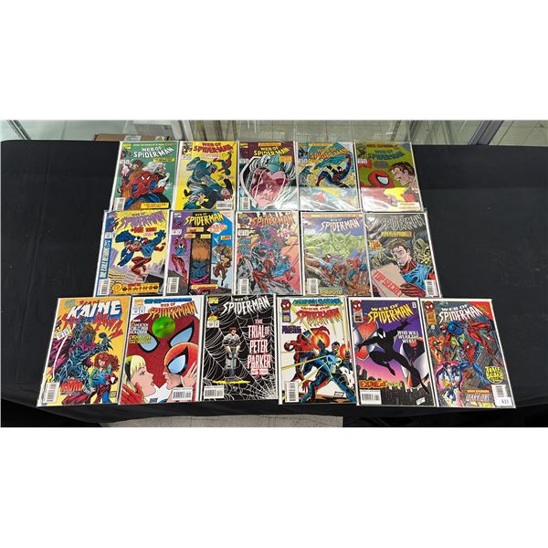 (16) MARVEL WEB OF SPIDER-MAN COMIC BOOKS; #113-128