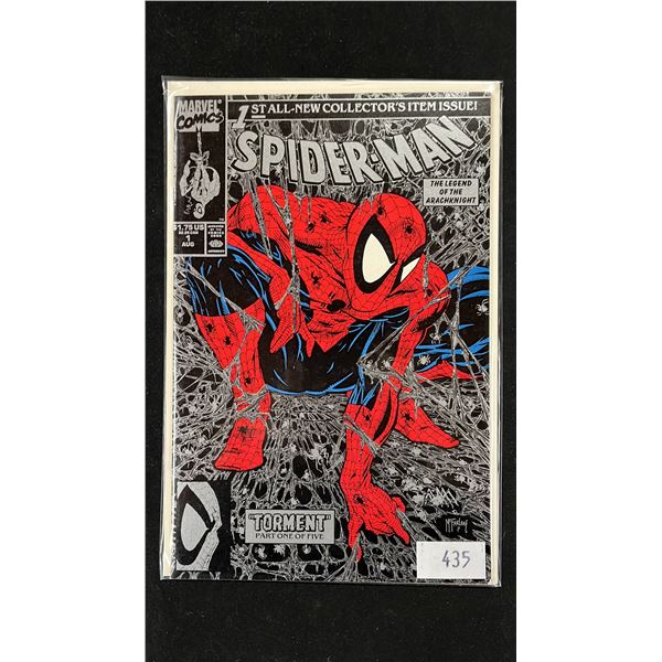 MARVEL SPIDER-MAN 1ST ALL-NEW COLLECTOR'S ITEM ISSUE #1 COMIC BOOK; DARK BACKGROUND