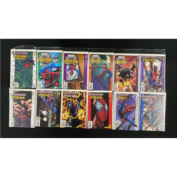 (12) MARVEL ULTIMATE SPIDER-MAN COMIC BOOKS; #1, #3-5, #7-13, 15 & 16