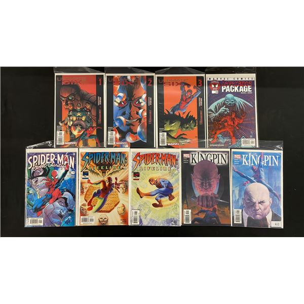 (9) ASSORTED MARVEL COMIC BOOKS; KINGPIN #1 & 2, SPIDER-MAN: LIFELINE #1 & 2, SPIDER-MAN SWEET CH...