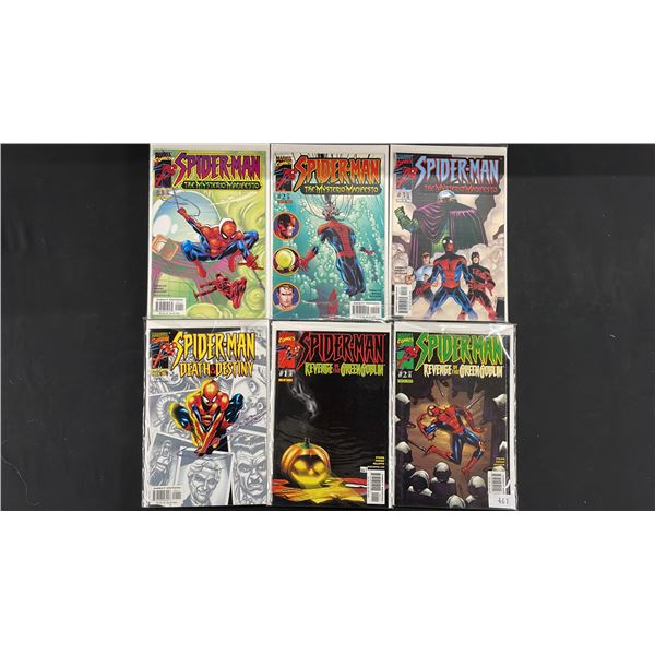 (6) ASSORTED MARVEL SPIDER-MAN COMIC BOOKS; REVENGE OF THE GREEN GOBLIN #1 & 2, DEATH & DESTINY #...
