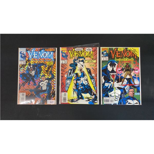 (3) MARVEL VENOM FUNERAL PYRE COMIC BOOKS; #1-3