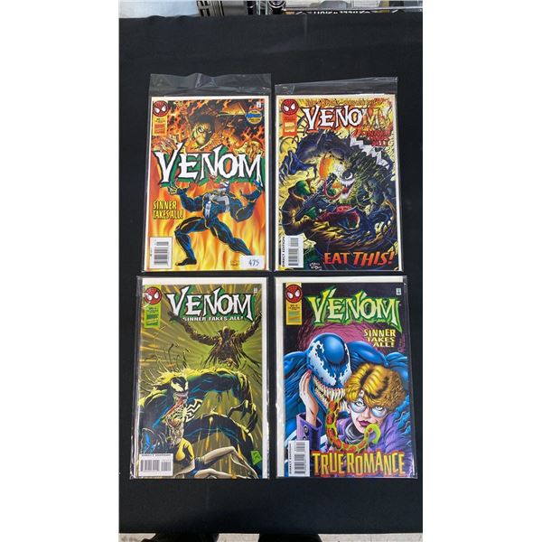 (4) MARVEL VENOM SINNER TAKES ALL COMIC BOOKS; #1, 2 & #4-6
