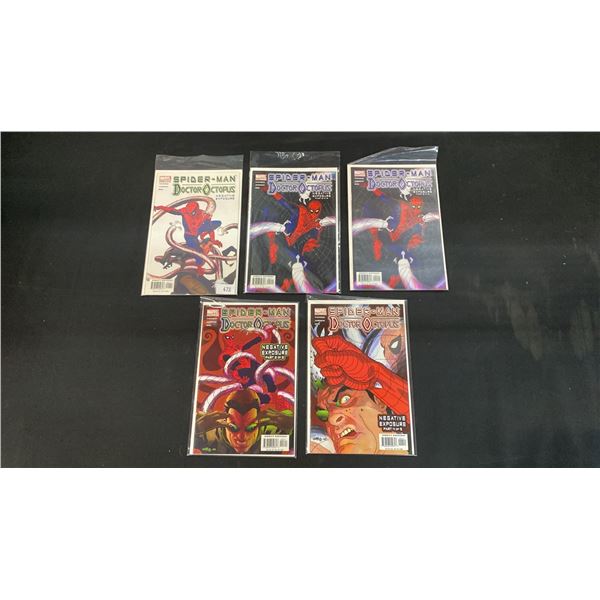 (5) MARVEL SPIDER-MAN DOCTOR OCTOPUS NEGATIVE EXPOSURE COMIC BOOKS; #1, 2 (2), 3 & 4