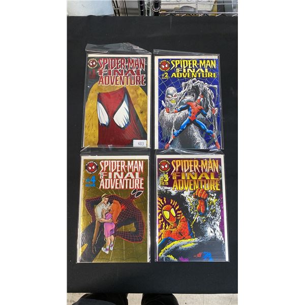 (4) MARVEL SPIDER-MAN THE FINAL ADVENTURE COMIC BOOKS; #1-4