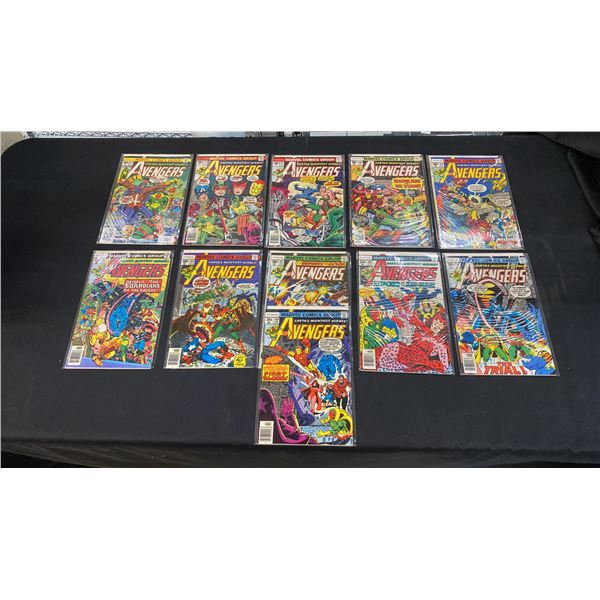 (11) MARVEL THE AVENGERS COMIC BOOKS; #152, 154, 155, 158-162, 164, 167, 168