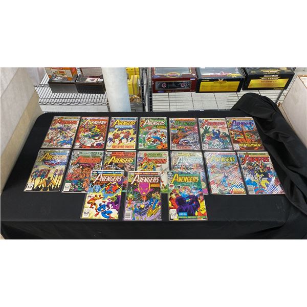 (17) MARVEL THE AVENGERS COMIC BOOKS; COMPLETE RUN #204-220