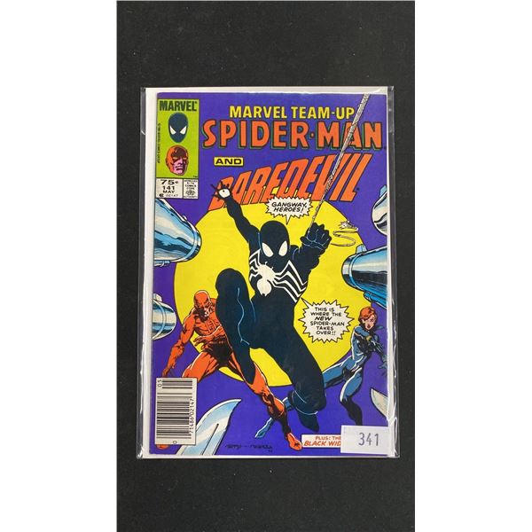MARVEL TEAM-UP SPIDER-MAN AND DAREDEVIL #141 COMIC BOOK; 1ST BLACK SUIT (NEWSSTAND)