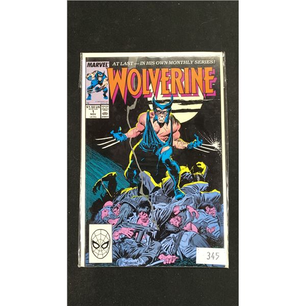 MARVEL WOLVERINE #1 COMIC BOOK; 1ST PATCH, 1ST SOLO WOLVERINE ONGOING RUN