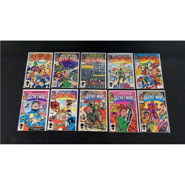 (10) MARVEL SUPER HEROES SECRET WARS COMIC BOOKS; #1, 2, #4-7, #9-12