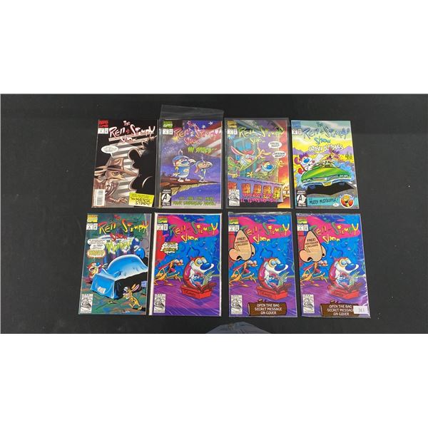 (8) MARVEL REN & STIMPY COMIC BOOKS; #1-5 & #8