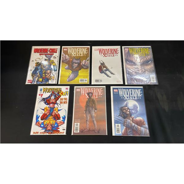 (7) MARVEL WOLVERINE COMIC BOOKS; XISLE COMPLETE RUN #1-5, WOLVERINE X CABLE GUTS AND GLORY &
