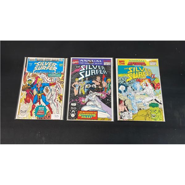 (3) MARVEL ANNUAL THE SILVER SURFER COMIC BOOKS; #1, 4 & 5