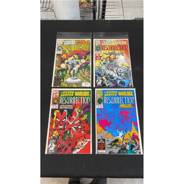 (4) MARVEL THE SILVER SURFER X WARLOCK RESURRECTION COMIC BOOKS; #1-4