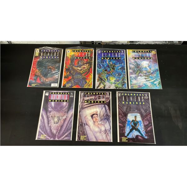 (7) DARK HORSE COMICS ALIENS COLONIAL MARINES COMIC BOOKS; #1-7