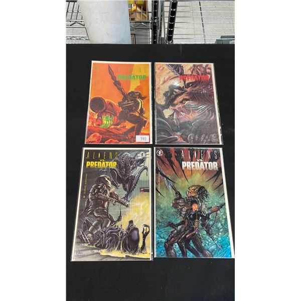 (4) DARK HORSE COMICS ALIENS VS PREDATOR COMIC BOOKS; #1-4