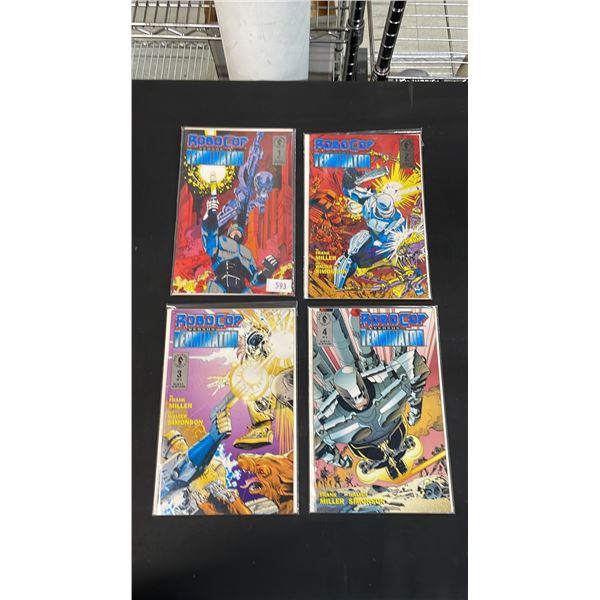 (4) DARK HORSE COMICS ROBO COP VS TERMINATOR COMIC BOOKS; #1-4