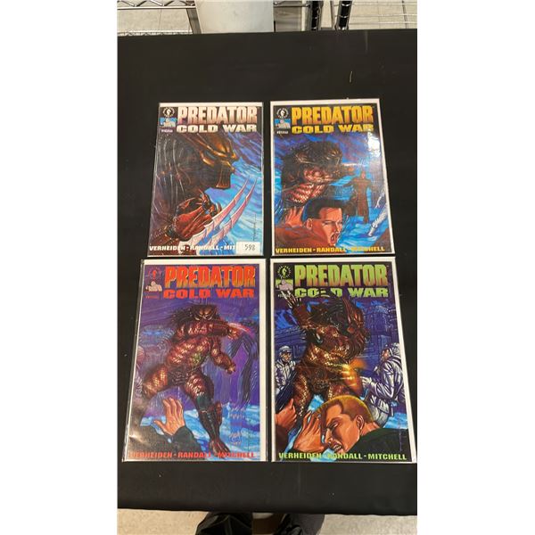 (4) DARK HORSE COMICS PREDATOR COLD WAR COMIC BOOKS; #1-4