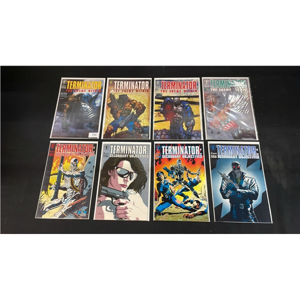 (8) DARK HORSE COMICS TERMINATOR COMIC BOOKS; SECONDARY OBJECTIVES #1-4 & THE ENEMY WITHIN #1-4