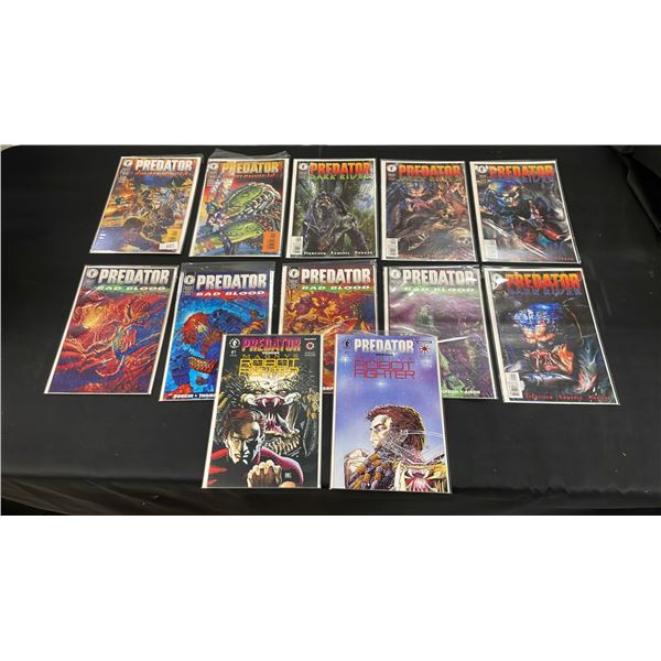 (12) DARK HORSE COMICS PREDATOR COMIC BOOKS; HOMEWORLD #1 & 2, BAD BLOOD #1-4, DARK RIVER #1-4 &