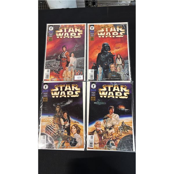 (4) DARK HORSE COMICS STAR WARS A NEW HOPE COMIC BOOKS; #1-4