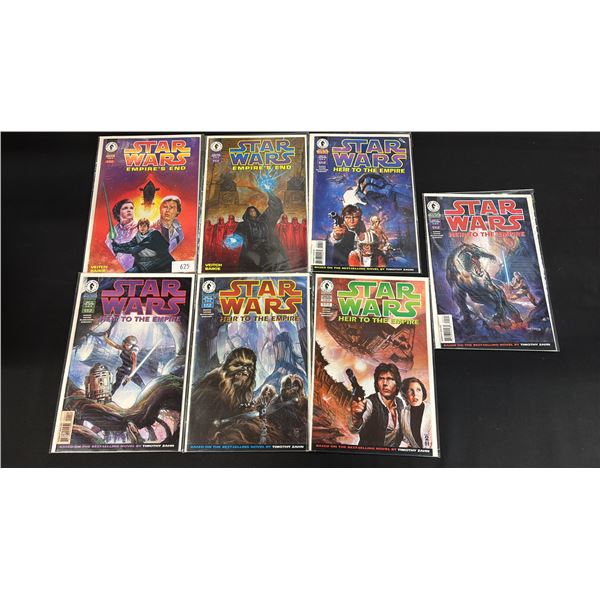 (7) DARK HORSE COMICS STAR WARS COMIC BOOKS; EMPIRE'S END #1 & 2, HEIR TO THE EMPIRE #2-6