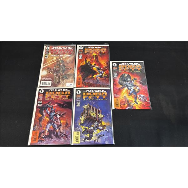 (5) DARK HORSE COMICS STAR WARS BOBA FETT COMIC BOOKS; AGENT OF DOOM & ENEMY OF THE EMPIRE #1-4
